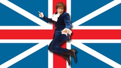 Men Flags British jumping comedy Austin Powers men with glasses 