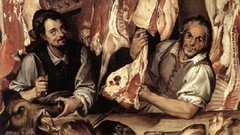 Men food shop paintings meat artwork classic art