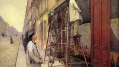 Men French paintings impressionism cityscapes artwork 