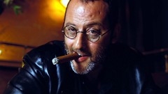 Men glasses Actors faces jean reno cigars gangster Leather 