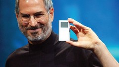 Men glasses Steve Jobs smiling ipod