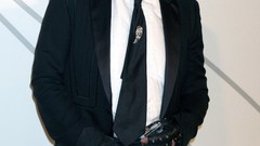 Men glasses tie white hair gloves suit fashion karl lagerfeld