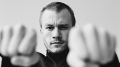 Men grayscale Heath Ledger