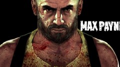 Men Guns game blood black background Max Payne faces max payne 