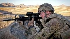 Men Guns soldiers military USA m4a1 Rifles Afghanistan deserts 