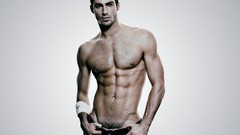 Men jeans muscle abs Justin Clynes pecs