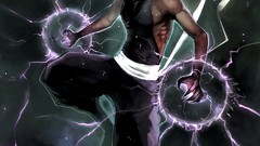 Men Lightning artwork fantasy art white eyes