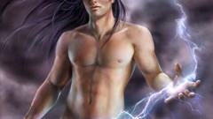 Men Lightning Drawn abs Native Americans pecs