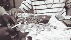 Men marijuana grayscale