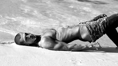 Men monochrome Beaches greyscale
