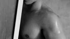 Men monochrome Gay pecs