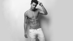 Men monochrome greyscale male models muscular