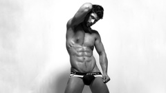 Men monochrome greyscale muscular