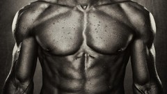 Men monochrome torso bodybuilding collar bone muscular