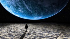 Men moon Earth planets