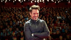 Men Moscow Iron Man Actors masks smiling audience robert downey 