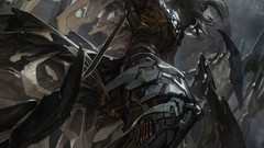 Men red eyes artwork video games galaxy saga bodysuits