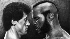 Men Rocky Balboa grayscale sketches Mr. T Rocky the movie