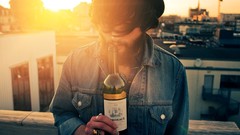 Men Roof glasses beard drinks sunglasses roofs vines sunlight 