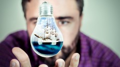 Men ships artwork light bulbs