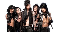 Men shot rocks black veil brides brides black hair leather 
