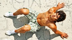 Men sunbathing male models