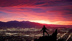 Men sunlight skyscapes