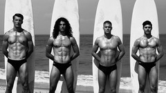 Men surfers male models Matthieu Charneau