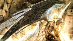 Men Techno woman wings angels artwork digital art fantasy art 