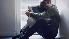 Men Technology Computers young lonely hugging