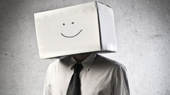 Men tie boxes monochrome smiling