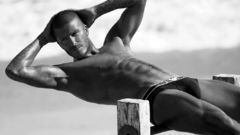 Men topless exercises David