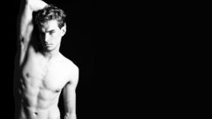 Men topless grayscale black