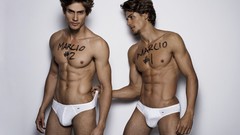 Men twins male models muscular