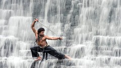 Men waterfalls Swords