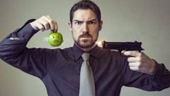 Men weapons Guns apples funny bullets