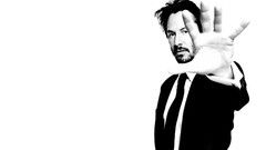 Men white background Actors Keanu Reeves monochrome
