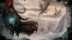 Men wings Dragons skulls artwork fantasy art
