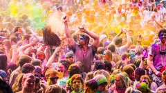 Men woman colors party Indie festival