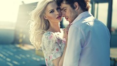 Men woman couple outdoors