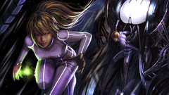 Men woman green eyes brunettes artwork fantasy art futuristic 