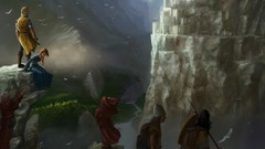 Men woman Knights rocks Castles fantasy art