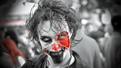 Men zombies clowns selective coloring