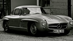 Mercedes-Benz MB old cars 300sl w198 grayscale