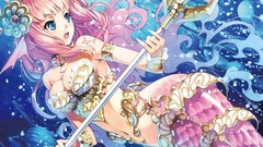 Mermaid blade Anime pink hair long hair anime girls blue eyes 