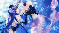 Mermaid bubbles underwater mermaids blue hair long hair anime 