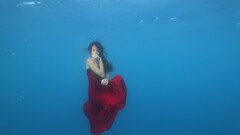 mermaids red dress underwater Women fantasy girl