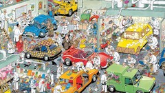 Mess spray puzzle cars garage cartoons drawings car wash
