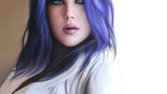 Metal paintings bands blue hair the agonist metalcore Alissa 