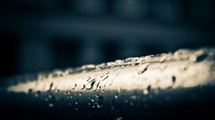 metal water drops macro